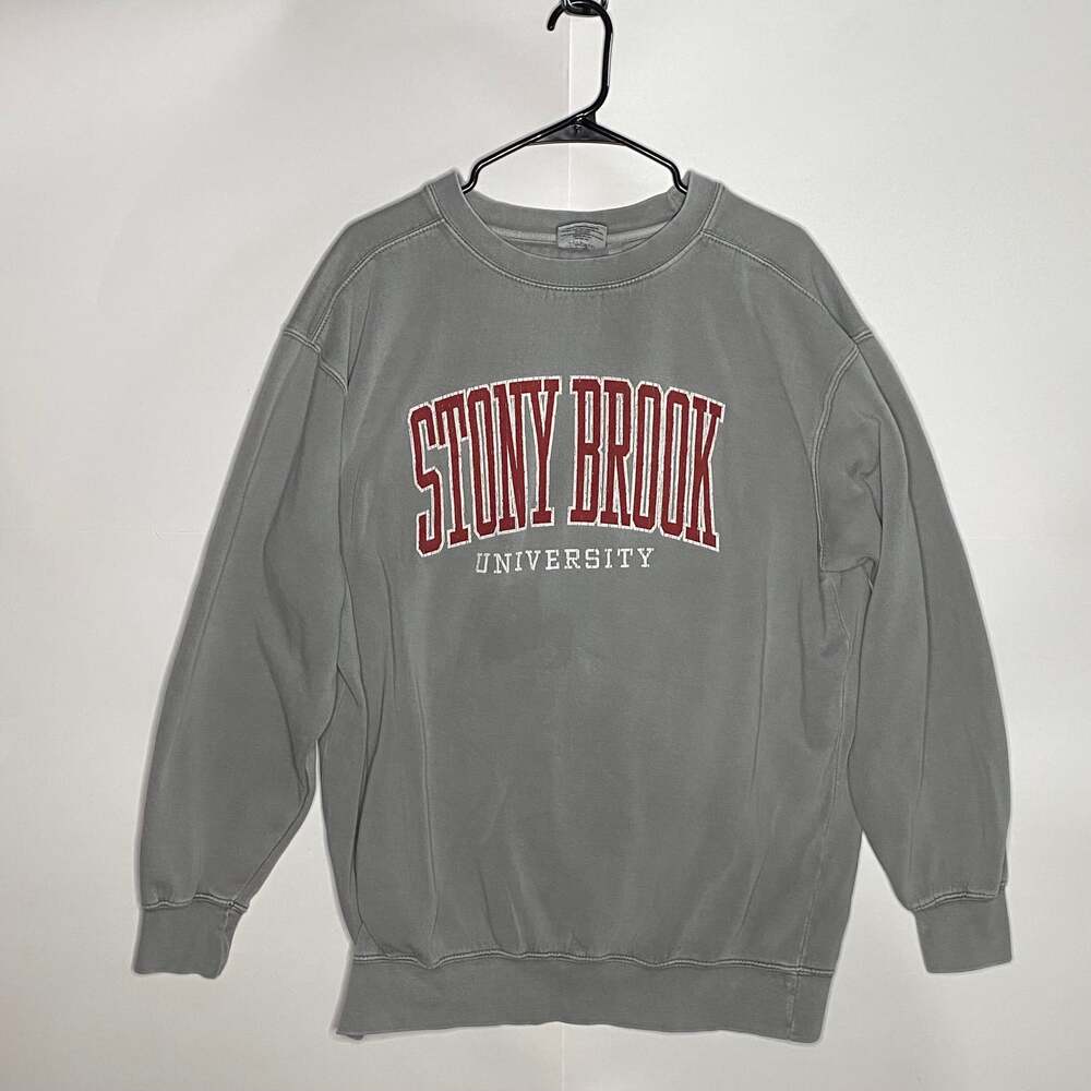 Stony Brook University Seawolves SBU NCAA Logo Crewneck Sweatshirt Grey